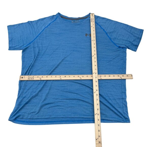 Under Armour Heatgear Blue Loose Fit Short Sleeve Shirt 2XL Mens - Picture 2 of 4